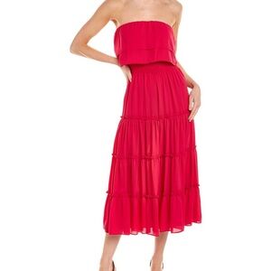 NWT 1.State Crimson Strapless Maxi Dress